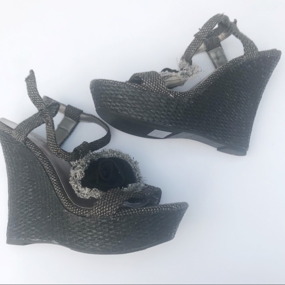 CHARLLOTE RUSSE ANKLE STRAP WEDGE SHOESS sz7 - Picture 6 of 6